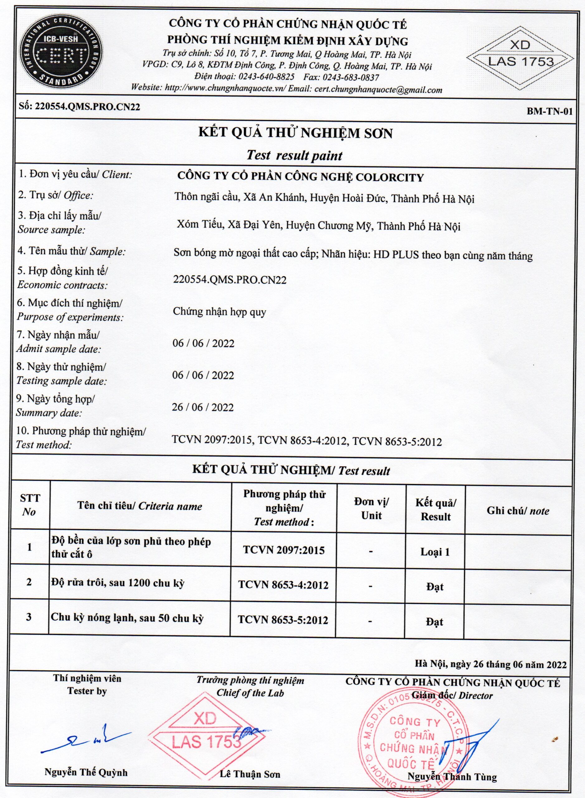 Test Bóng mờ ngoại